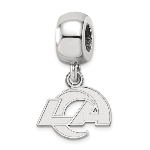 Sterling Silver NFL LogoArt Los Angeles Rams Extra Small Dangle Bead Charm