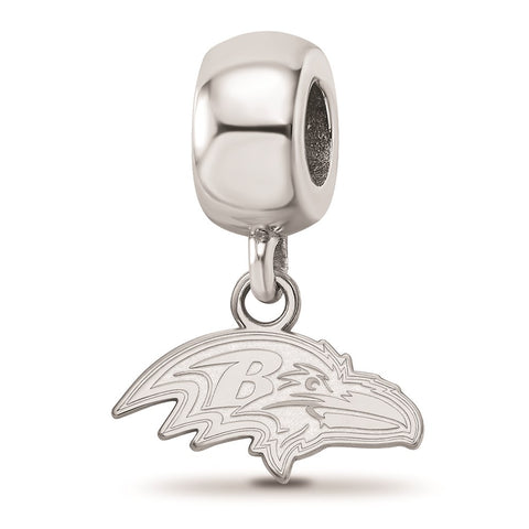 Sterling Silver NFL LogoArt Baltimore Ravens Extra Small Dangle Bead Charm
