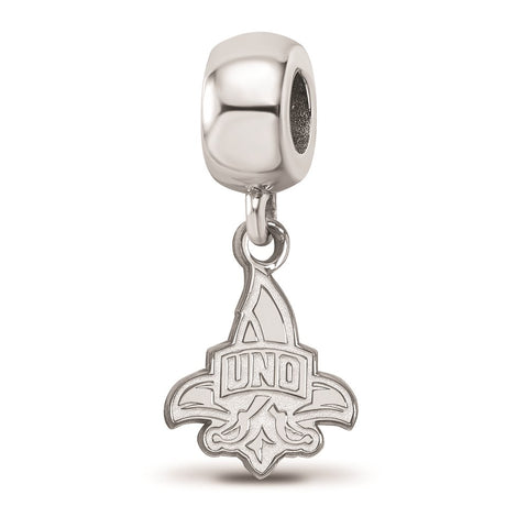 Sterling Silver LogoArt University of New Orleans Small Dangle Bead