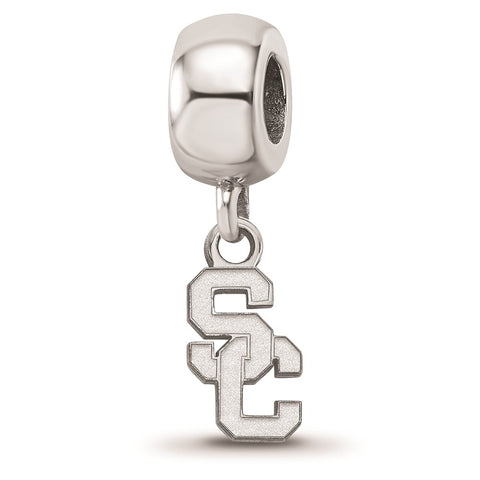 Sterling Silver LogoArt University of Southern California Bead Charm Xs Dangle