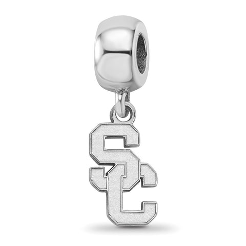 Sterling Silver LogoArt University of Southern California Bead Charm Small Dangle