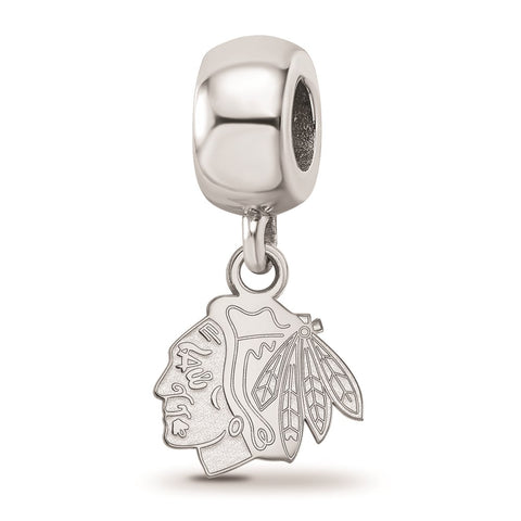 Sterling Silver NHL LogoArt Chicago Blackhawks Xs Dangle Bead Charm