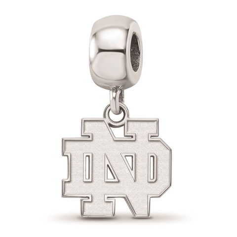 Sterling Silver LogoArt University of Notre Dame Small Dangle Bead Charm Bead