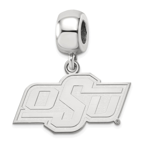 Sterling Silver LogoArt Oklahoma State University Small Dangle Bead
