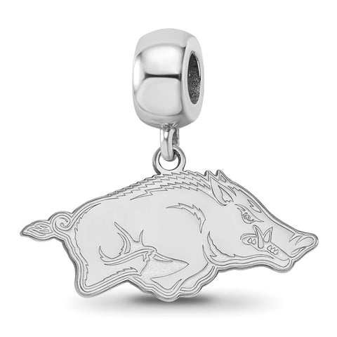 Sterling Silver LogoArt University of Arkansas Medium Dangle Bead