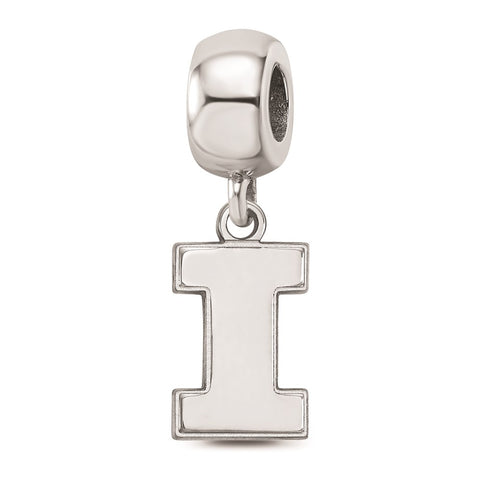 Sterling Silver LogoArt University of Illinois Small Dangle Bead