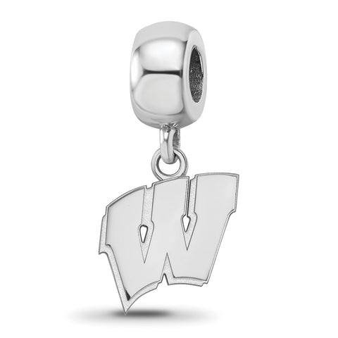 Sterling Silver LogoArt University of Wisconsin Small Dangle Bead