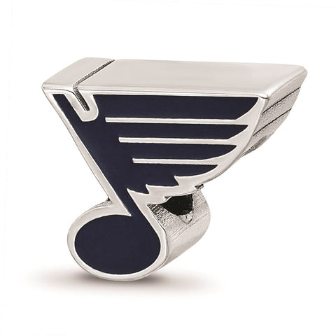 Sterling Silver NHL LogoArt St. Louis Blues Enameled Logo Bead
