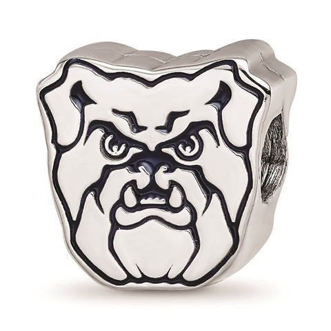 Sterling Silver Butler University Bulldog Head Enameled Bead
