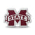 Mississippi State University M With State Banner Enameled Extruded L in Sterling Silver