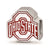 Sterling Silver LogoArt The Ohio State University Block O Enam Extruded Logo Bead