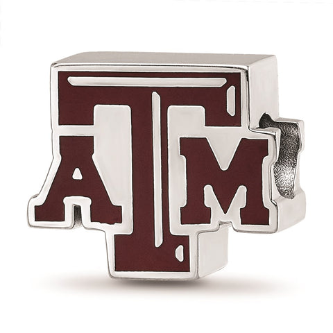 Sterling Silver LogoArt Texas A&M University Atm Enameled Logo Bead