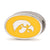 Sterling Silver The University of Iowa Enameled 1-Sided Bead