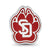 University of South Dakota Sd Paw Print Enameled Charm Bead in Sterling Silver