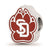 Sterling Silver LogoArt University of South Dakota Sd Paw Print Enameled Bead