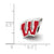 University of Wisconsin W Enameled Logo Charm Bead in Sterling Silver
