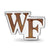 Wake Forest University Wf Primary Enameled Extruded Logo Charm Bead in Sterling Silver