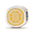 Sterling Silver Boston Bruins B Primary Cushion Shaped Double Logo Bead