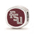 Florida State University Cushion Shaped Enameled Charm Bead in Sterling Silver
