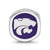 Kansas State University Cushion Shaped Logo Charm Bead in Sterling Silver