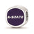 Kansas State University Cushion Shaped Logo Charm Bead in Sterling Silver