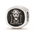 Marshall Univ M With Head Cushion Shaped Double Logo Charm Bead in Sterling Silver