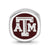 Texas A&M University Atm Cushion Shaped Logo Charm Bead in Sterling Silver