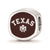 Texas A&M University Atm Cushion Shaped Logo Charm Bead in Sterling Silver