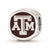 Sterling Silver LogoArt Texas A&M University Atm Cushion Shaped Logo Bead
