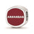 University of Arkansas Hog Cushion Shaped Double Logo Charm Bead in Sterling Silver