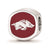 Sterling Silver LogoArt University of Arkansas Hog Cushion Shaped Double Logo Bead