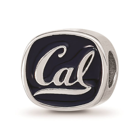 Sterling Silver LogoArt University of California Berkeley Cushion Shaped Logo Bead