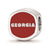 University of Georgia Cushion Shaped Logo Charm Bead in Sterling Silver