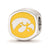 Sterling Silver University of Iowa Cushion Shaped Enameled Bead