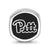University of Pittsburgh Cushion Shaped Double Logo Charm Bead in Sterling Silver