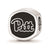 University of Pittsburgh Cushion Shaped Double Logo Charm Bead in Sterling Silver