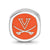 University of Virginia V With Swords Cushion Shaped Logo Bea in Sterling Silver
