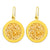 Sterling Silver Gold-plated Round Dangle w/Champagne Crystal Ear, Jewelry Earrings
