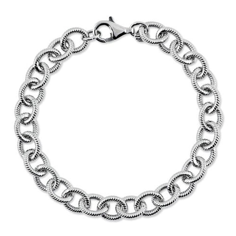 Sterling Silver Open Fancy Cable Bracelet