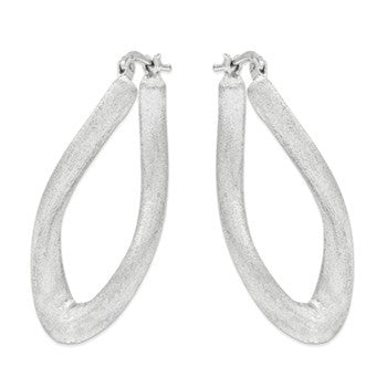 Sterling Silver Oval Twisted Fancy Finish Earring, Jewelry Earrings