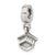 Graduation Cap Charm Dangle Bead in Sterling Silver