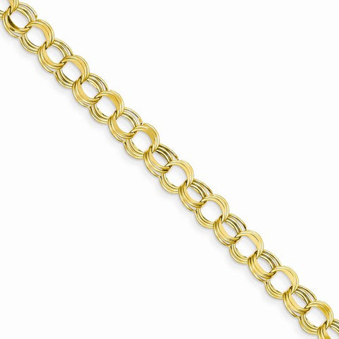 14K Yellow Gold Lite Triple Link Charm