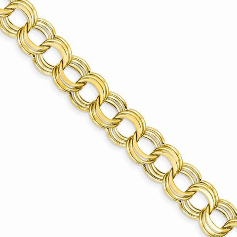 14K Yellow Gold Lite Triple Link Charm