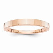 14k Rose-Gold 3mm Tapered Polished Wedding Band