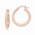 14k Rose Gold 3mm Diamond-cut Hoop, Jewelry Earrings