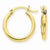 14k Yellow Gold Polished 2mm Round Hoop Earrings