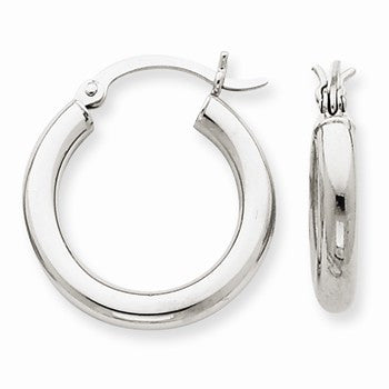 10k White Gold 3mm Hoop Earrings