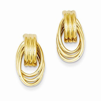 14k Yellow Gold Polished Fancy Post Earrings