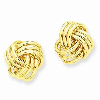 14k Yellow Gold Polished Love Knot Post Earrings