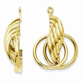 14k Yellow Gold Polished Fancy Earring Jackets
